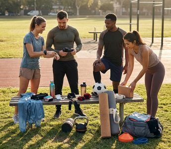 photo de sportifs qui partagent leurs cadeaux